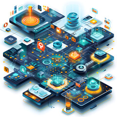Wall Mural - vector, illustration, design, network, science, connection, circuit, technology, business, music, art, symbol, pattern, line, communication, computer, circle, concept, wallpaper, molecule, decoration,