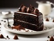 Decadent chocolate cake on a plate