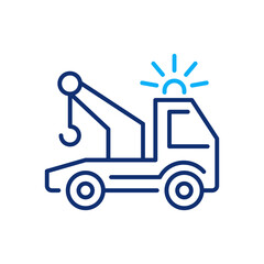 Canvas Print - Tow truck icon. Vector illustration. Editable stroke.