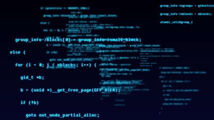 Wall Mural - cyber ​​security hacker code scroll background