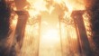 © Bijac - Heavenly gates opening to reveal a bright light, symbolizing the afterlife and spirituality