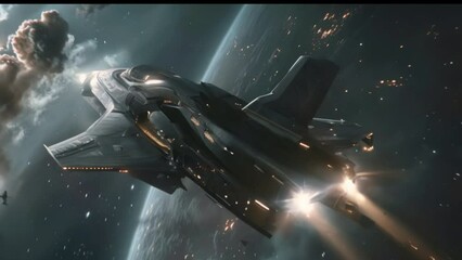 Wall Mural - travel into space concept, abstract flight in space hyper jump