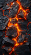 © SERHII - Fiery lava flows through cracks in volcanic rock in a powerful natural display
