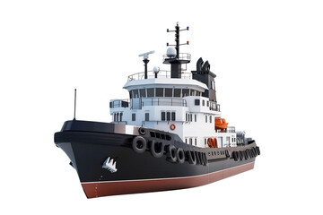 3D cartoon Black ice breaker ship