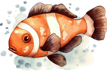 Wall Mural - watercolor clownfish