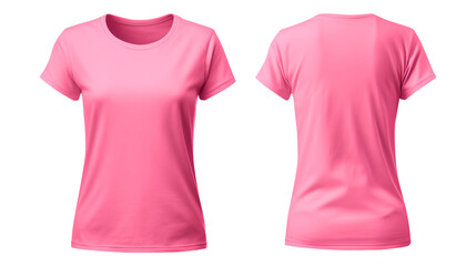 Wall Mural - Pink t shirt isolated on transparent background Remove png, Clipping Path, pen tool