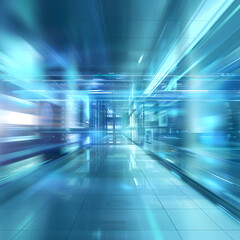 Wall Mural - Medical blurred futuristic background, blue.