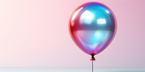 Poster - Colorful Holographic Helium Balloon Floating