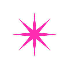 Wall Mural - pink light glitter star sparkle icon isolated on white and transparent background. concept of star, shine, new, pretty, expensive, beautiful, shining flat style vector illustration