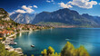 Panoramic view over Torbole Lago di Garda Trentino Ita