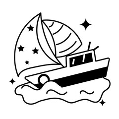 Poster - Grab this glyph sticker of a sailboat 