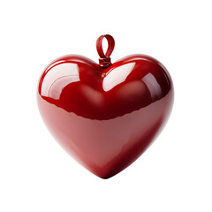 Poster - Red Heart Balloon Isolated on Transparent Background