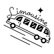 Premium glyph sticker depicting a limousine 
