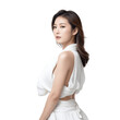 © drimerz - portrait of asian woman wearing white dress isolated on transparent background