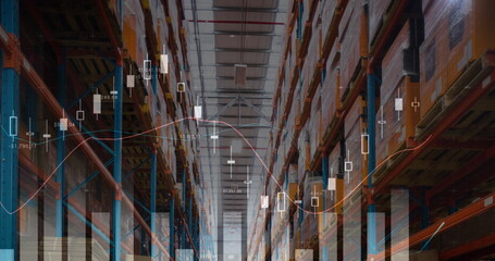 Poster - Image of data processing over empty warehouse