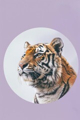 Poster - A tiger is staring at the camera with its mouth open