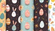 Decorative seamless pattern with easter egg, flower, rabbit in spring season. Suitable for fabric prints, wallpaper, covers, packaging, kids, advertisements, etc.
