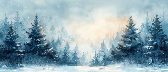 Christmas watercolor illustration for background designs for invitations, cards, social posts, ads, advertisements, covers, banners, sale banners and invitations for the holiday season.