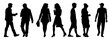 © anom_t - Silhouette crowd of people. Collection of people silhouette in standing pose.