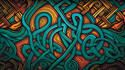 Wall Mural - Abstract beautiful colored vector celtic knot patterns. Seamless celtic knot pattern background