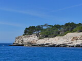 Fototapeta Natura - Calanques en Côte d'Azur depuis un bateau