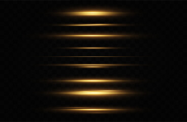 Poster - Horizontal dynamic light golden lines.Bright rays of light. Vector illustration.Bright golden flashes and highlights.	