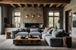 Rustic Grey Sofa Setting