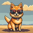 © avrezn - shiba inu with stylish shades: pixelated crypto canine, generative AI