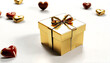 3D realistic gift boxes with a bow. Paper boxes with ribbon and shadow isolated on a light background. Vector illustration