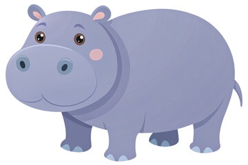 Sticker - cartoon hippopotamus on a transparent background