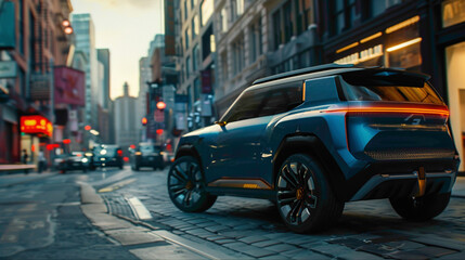 Naklejka na meble unique design vehicle in street parking.