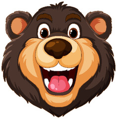 Sticker - Vector graphic of a happy, smiling bear face