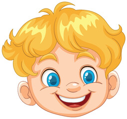 Sticker - Bright-eyed boy with a joyful cartoon expression