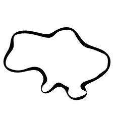 Wall Mural - Ukraine country simplified map. Black ink smooth outline contour on white background. Simple vector icon