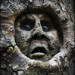 Poster - Funny face hole design Generative Ai 