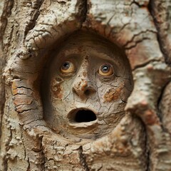 Poster - Funny face hole design Generative Ai 