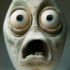 Poster - Funny face hole design Generative Ai 