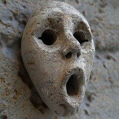 Poster - Funny face hole design Generative Ai 