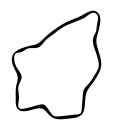 Sticker - San Marino country simplified map. Black ink smooth outline contour on white background. Simple vector icon