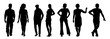 © anom_t - Silhouette crowd of people. Collection of people silhouette in standing pose.