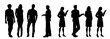© anom_t - Silhouette crowd of people. Collection of people silhouette in standing pose.