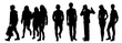 © anom_t - Silhouette crowd of people. Collection of people silhouette in standing pose.