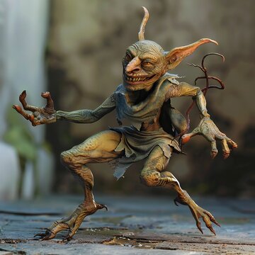Dancing goblin fantasy creature Generative Ai 