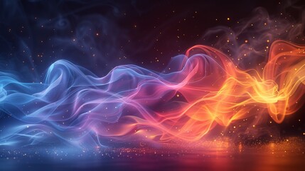 Aufkleber - Modern illustration of warm air flow effect icon on transparent background. Fitted with gradient curve line.