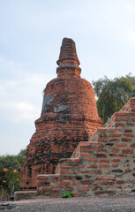 Wall Mural - Wat Ratchaburana, Ayutthaya Province, Thailand, is the oldest temple built in 1424. See pictures of the old remains until today, taken on 26-01-2024.