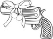 Coquette cowgirl outline gun  