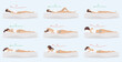 © designer_things - Correct and incorrect sleeping body posture. Healthy sleeping position spine in various mattresses and pillow. Caring for health of back, neck. Comparative vector illustration