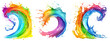 © Zhayyyn Imagine - Set of Rainbow wave paints. Colorful paint splashing. Isolated on the transparent background