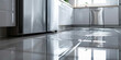 © IndigoElf - Leaking Refrigerator in Modern Kitchen. Puddle of water under refrigerator indicating a leak, water on floor. Kitchen appliance breakdown.