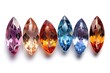Gemstone on black shine color, Collection of many different natural gemstones amethyst, lapis lazuli, rose quartz, citrine, ruby, amazonite, moonstone, labradorite, chalcedony, blue topaz